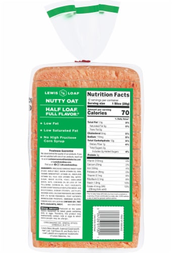 Lewis Bake Shop Half Loaf Nutty Oat Bread Perspective: left