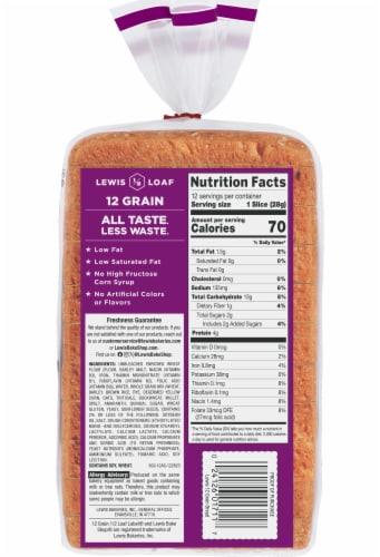 Lewis Bake Shop Half Loaf 12 Grain Bread Perspective: left