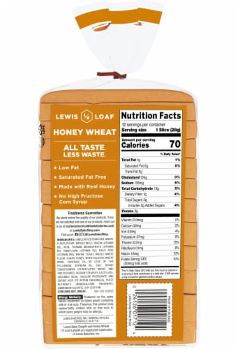 Nature's Own Honey Wheat Thin Sliced, Honey Wheat Sandwich Bread