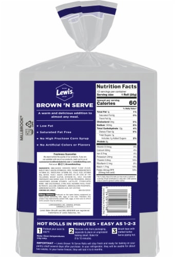 Lewis Bake Shop Brown 'n Serve Rolls Perspective: left