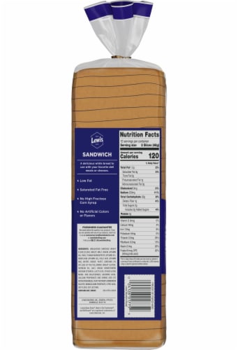 Lewis Bake Shop Mom's Old Fashion White Sandwich Bread Perspective: left