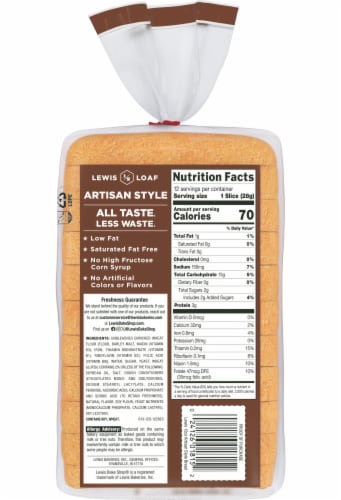 Lewis Bake Shop® Artisan Style 1/2 Loaf Special Recipe Bread Perspective: left