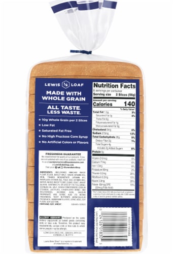 Lewis Bake Shop Whole Grain White Half Loaf Bread Perspective: left