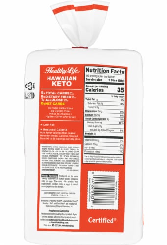 Lewis Bake Shop Healthy Life Hawaiian Keto Bread Perspective: left