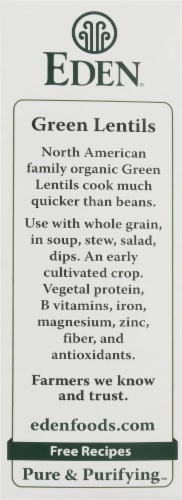 Eden Organic Green Lentils Perspective: left