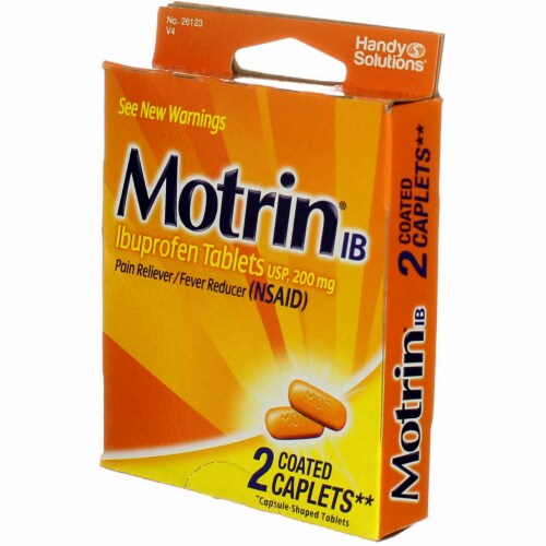 Motrin® IB Ibuprofen Coated Caplets 200mg Perspective: left