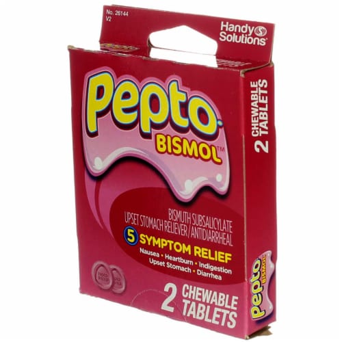 Pepto-Bismol 5 Symptom Digestive Relief Chewable Tablets, Original, 2 Ct Perspective: left
