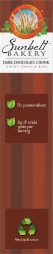 Sunbelt Bakery Dark Chocolate Chunk Chewy Granola Bars Perspective: left