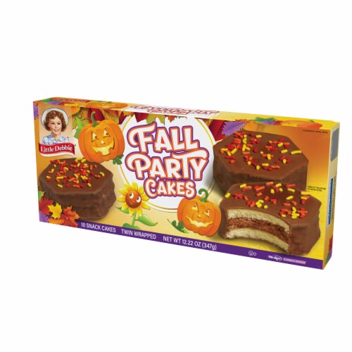 Little Debbie Chocolate Fall Halloween Party Cakes Family Pack Perspective: left