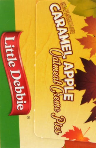 Little Debbie Caramel Apple Oatmeal Creme Pies Perspective: left