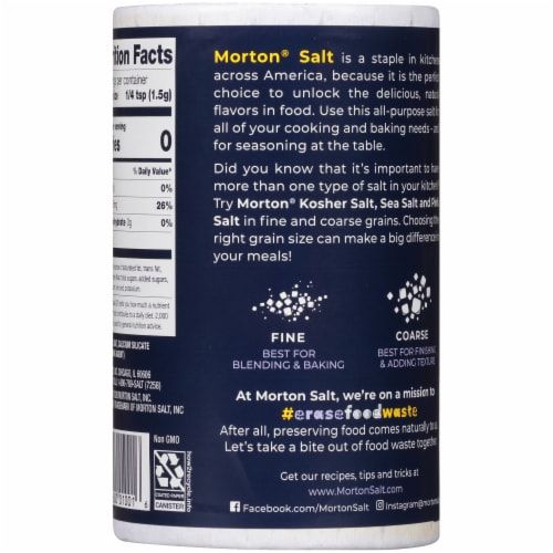 Morton® Plain Salt Perspective: left