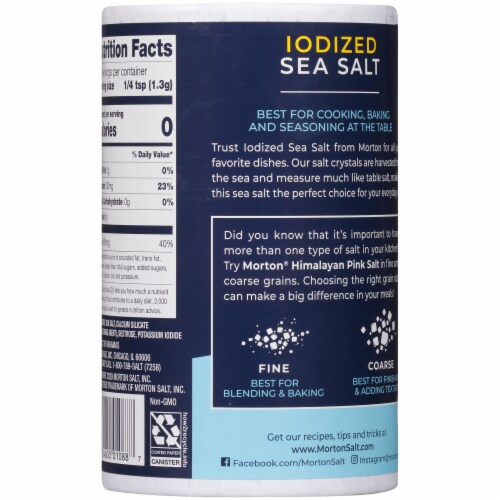 Morton® Iodized Sea Salt Perspective: left