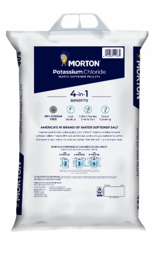 Morton® Potassium Chloride Water Softener Salt Pellets Perspective: left