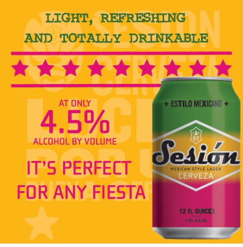 Full Sail Brewing Co. Sesion Cerveza Mexican Style Lager Craft Beer Perspective: left