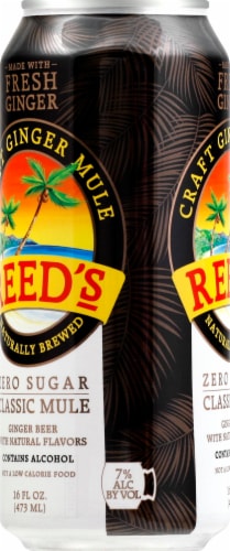 Reed's Classic Ginger Mule Ready to Drink Cocktail Zero Sugar Single Can Perspective: left