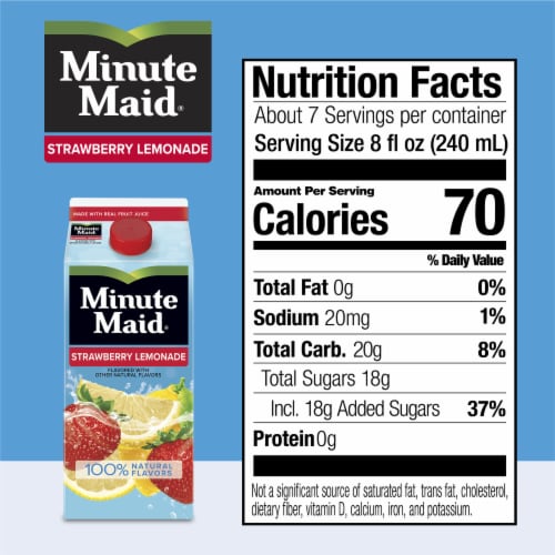 Minute Maid Strawberry Lemonade Fruit Drink Perspective: left