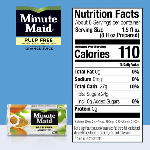 Minute Maid Orange Juice Pulp Free Fruit Juice Perspective: left
