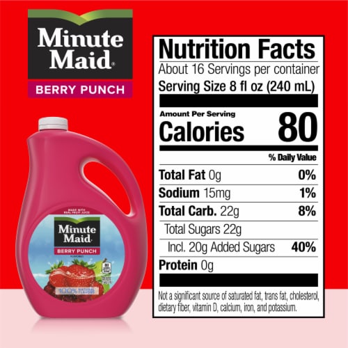 Minute Maid Berry Punch Flavored Fruit Juice Drink Perspective: left