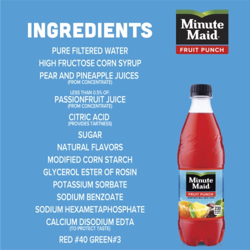 Minute Maid Fruit Punch Made With Real Fruit Juice Perspective: left