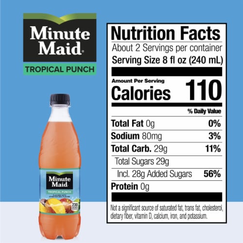 Minute Maid Tropical Punch Fruit Juice Drinks Perspective: left