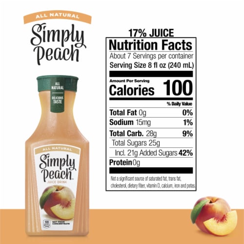 Simply Peach All Natural Juice Perspective: left