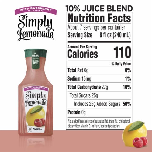 Simply Lemonade with Raspberry Juice Drink Perspective: left