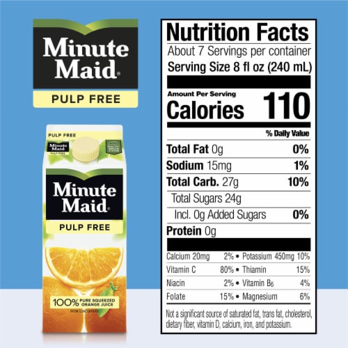 Minute Maid Orange Juice Pulp Free Fruit Juice Drink Perspective: left
