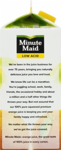 Minute Maid Reduced Acid 100% Orange Juice Perspective: left