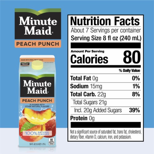 Minute Maid Premium Peach Fruit Juice Drink Perspective: left