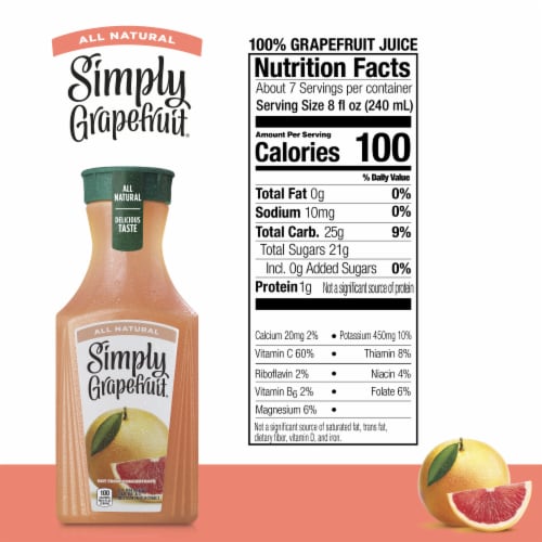Simply Grapefruit All Natural Juice Perspective: left