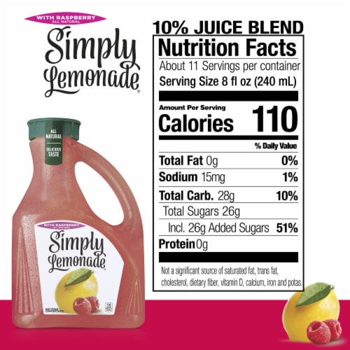 Simply Lemonade With Raspberry All Natural Non-Gmo Perspective: left