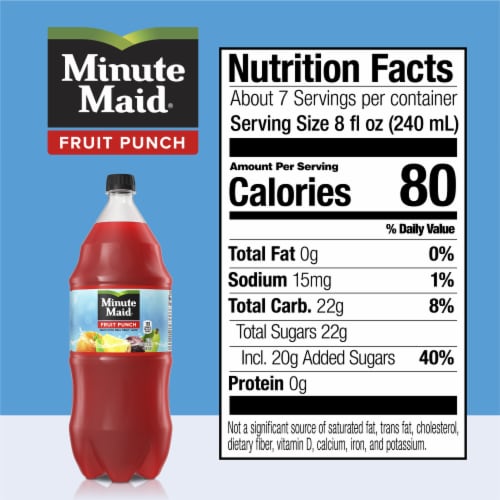 Minute Maid Fruit Punch Made With Real Fruit Juice Perspective: left