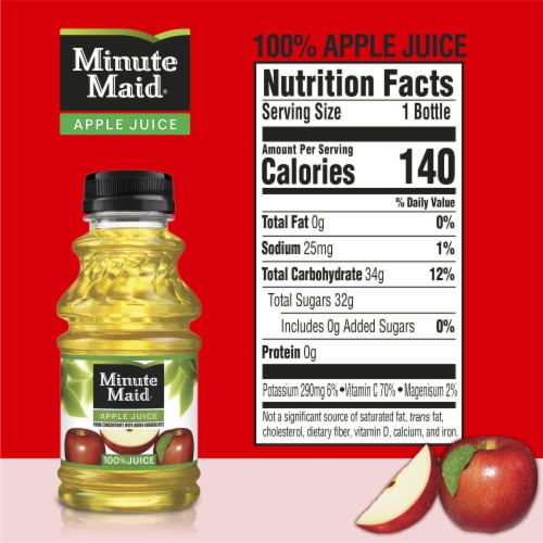 Minute Maid Apple Juice With Vitamin C Fruit Juice Drink Perspective: left