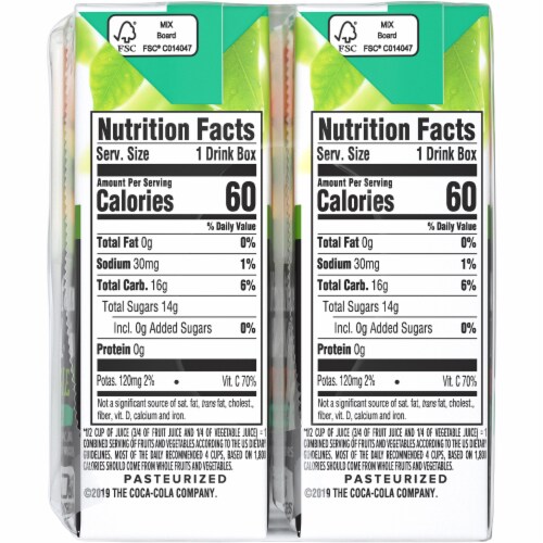 Minute Maid Fruit & Veggie Tropical Blend Juice Boxes Perspective: left