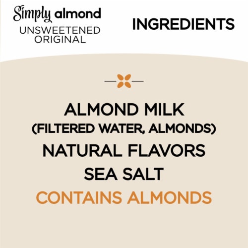 Simply Almond Unsweetened Original Vegan & Dairy-Free All Natural Milk Alternative Perspective: left