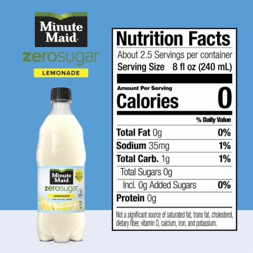 Minute Maid Zero Calorie Lemonade No Sugar Added Perspective: left