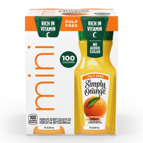 Simply Mini Pulp Free Orange Juice Drink Perspective: left