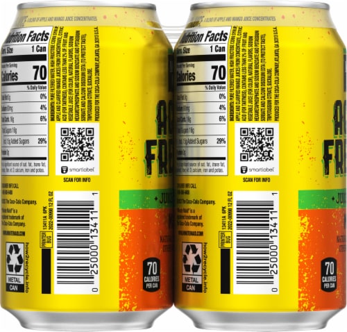 Minute Maid® Aguas Frescas Mango Juice Cans Perspective: left