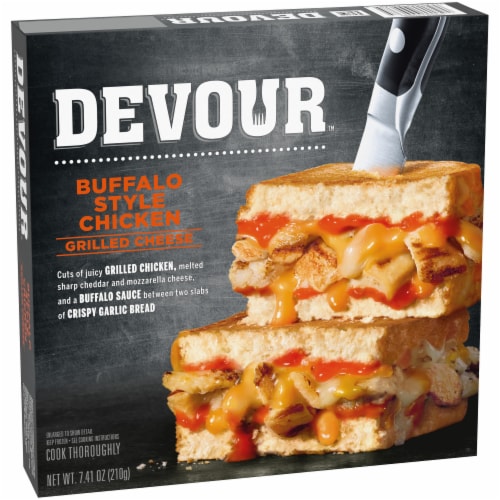 DEVOUR Buffalo Style Chicken Griled Cheese Frozen Meal Perspective: left