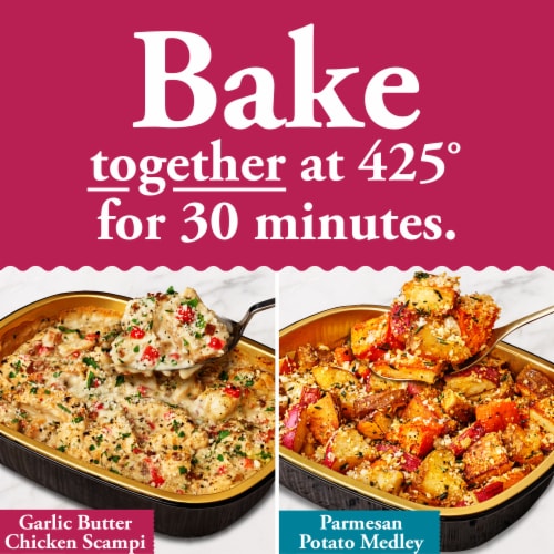 Home Bake 425°/:30 Garlic Butter Chicken Scampi Frozen Family Meal Main Dish Perspective: left