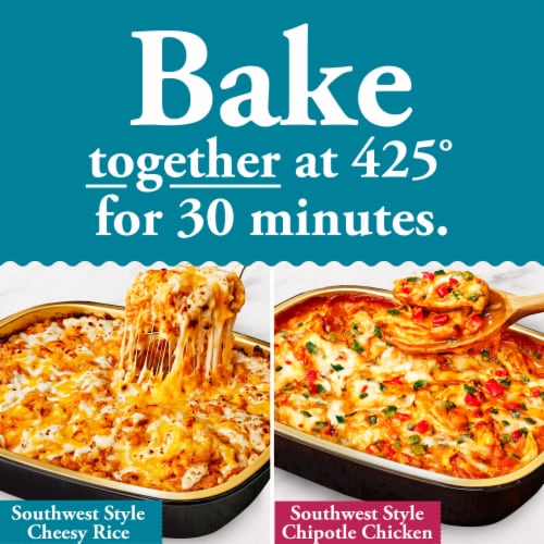 HomeBake 425°/:30 Southwest Style Cheesy Rice Frozen Family Meal Side Dish Perspective: left