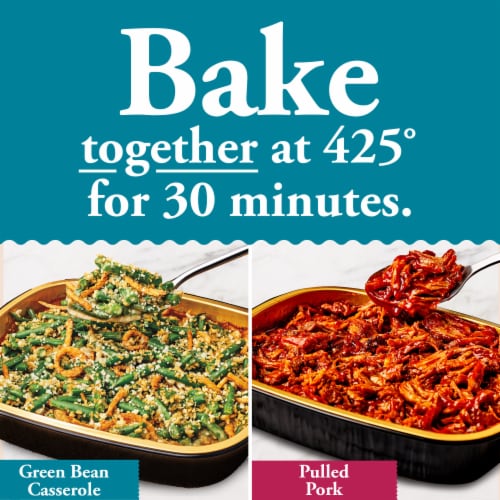 Home Bake 425°/:30 Green Bean Casserole Frozen Family Meal Veggie Dish Perspective: left