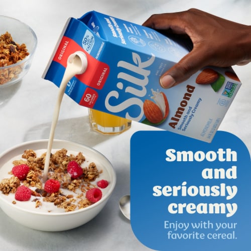 Silk Dairy Free Original Almond Milk Half Gallon Perspective: left