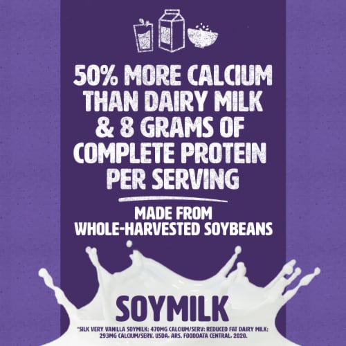 Silk Dairy Free Shelf Stable Very Vanilla Soy Milk Perspective: left