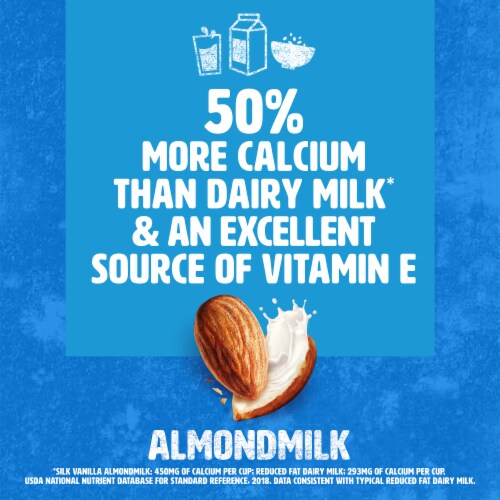 Silk Dairy Free Shelf Stable Vanilla Almond Milk Perspective: left