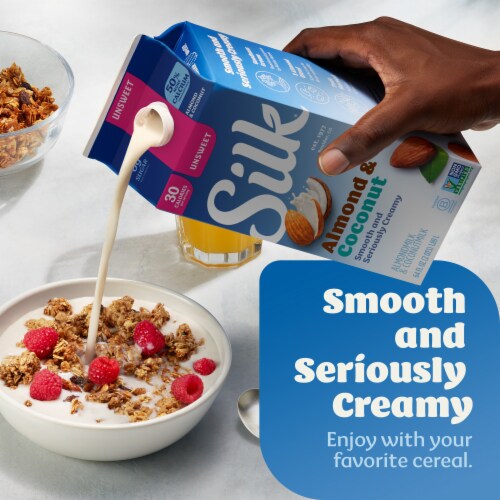 Silk Dairy Free Unsweeted Original Almond & Coconut Milk Half Gallon Perspective: left