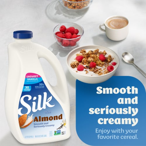 Silk Dairy Free Unsweetened Vanilla Almond Milk Perspective: left