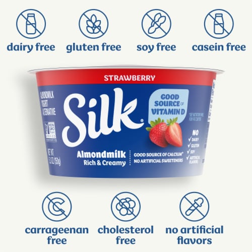 Silk Strawberry Almond Milk Yogurt Alternative Cup Perspective: left