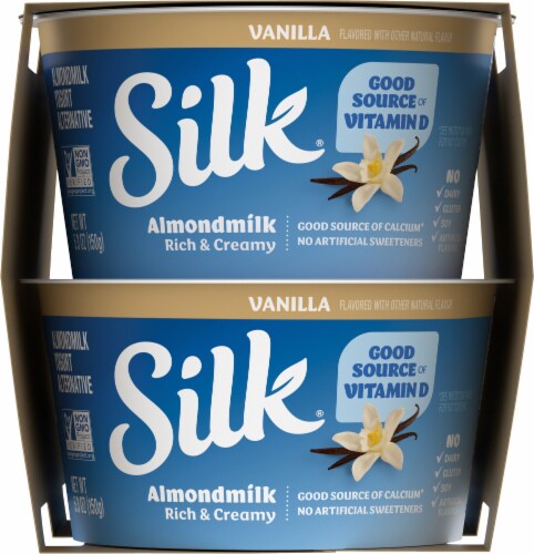 Silk Vanilla Almondmilk Yogurt Alternative 4 Count Perspective: left