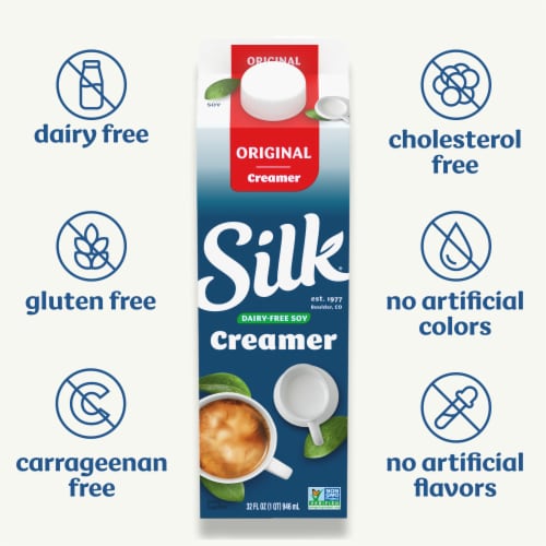 Silk Dairy Free Original Soy Coffee Creamer Perspective: left